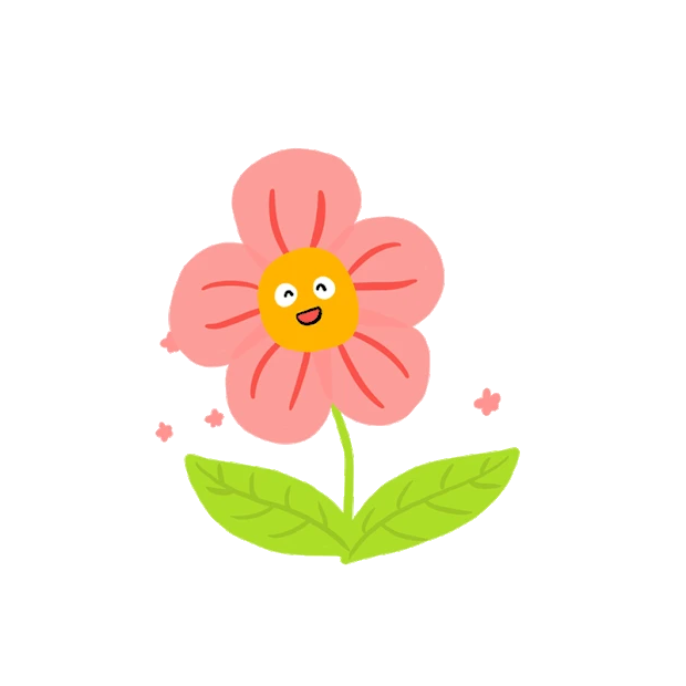 小花花花朵开心欢快粉色贴纸gif图素材