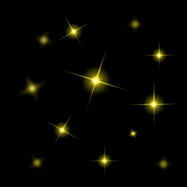光效粒子黄色星光卡通金色点状光gif图素材