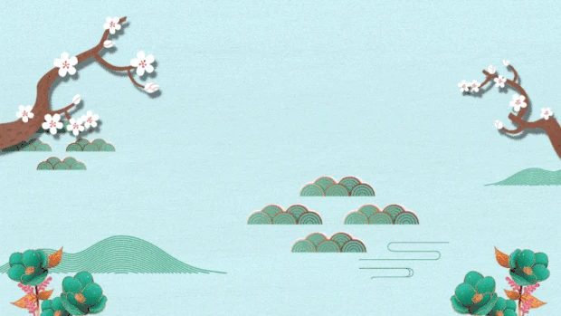 春天青山绿水中国风剪纸视频背景gif图素材