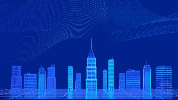 科技蓝色商务城市背景光效建筑视频背景gif图素材