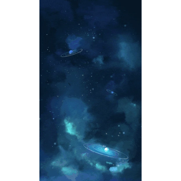 唯美梦幻星空宇宙星球星星蓝色竖版视频背景gif图素材