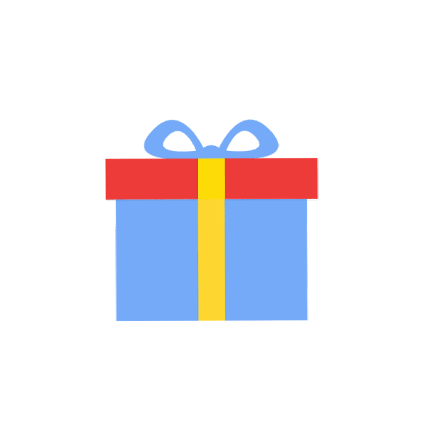 蓝色生日礼物盒贴纸vloggif图素材