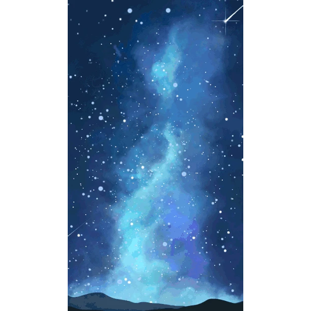 治愈夜晚星空星星银河唯美蓝色竖版视频背景海报gif图素材