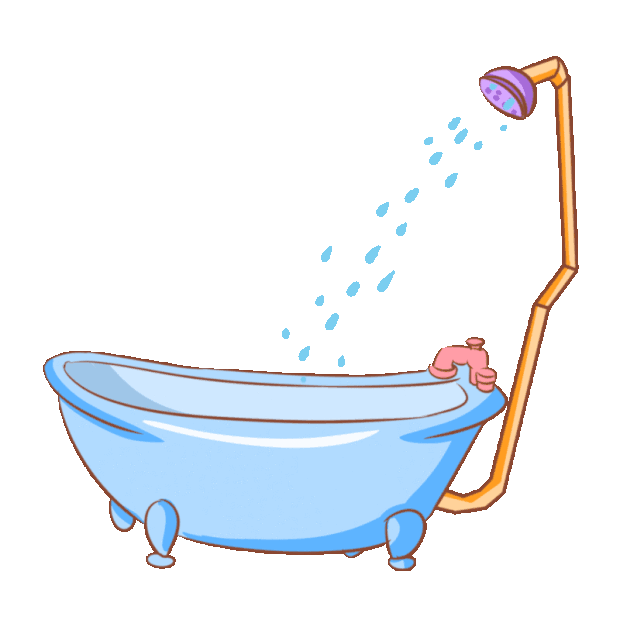 洗澡盆淋雨浴缸蓝色gif图素材