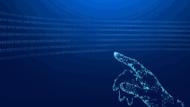 科技现代智能线条光圈代码人手视频背景蓝色gif图素材