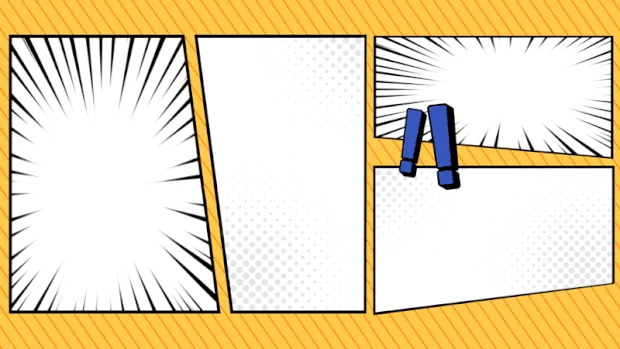 黄色边框漫画手绘波普视频背景gif图素材