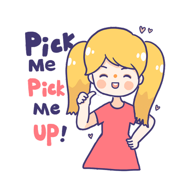 表情包撒娇女孩可爱pickme指向自己选我粉色gif图素材