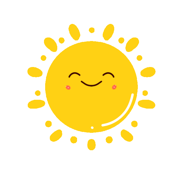 拟人太阳阳光可爱微笑脸红照射发光黄色gif图素材