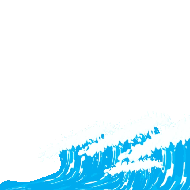 蓝色海浪浪花冲击海洋夏天冲浪卡通动图gif海 