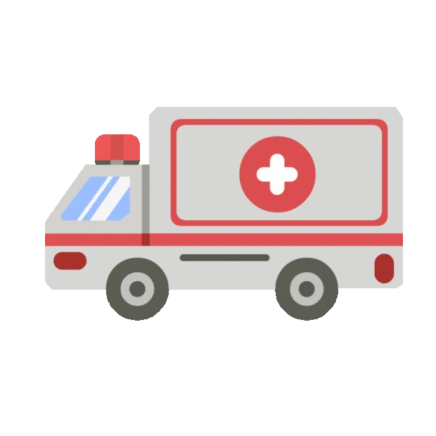 救护车医院急救服务卡通gif图素材