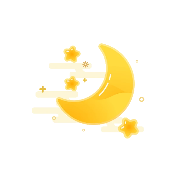 卡通黄色夜晚月亮星星云彩gif图素材