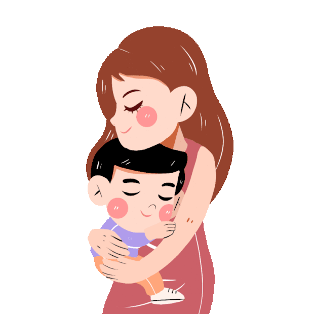 母亲节母爱亲子妈妈抱小孩家庭卡通gif图素材