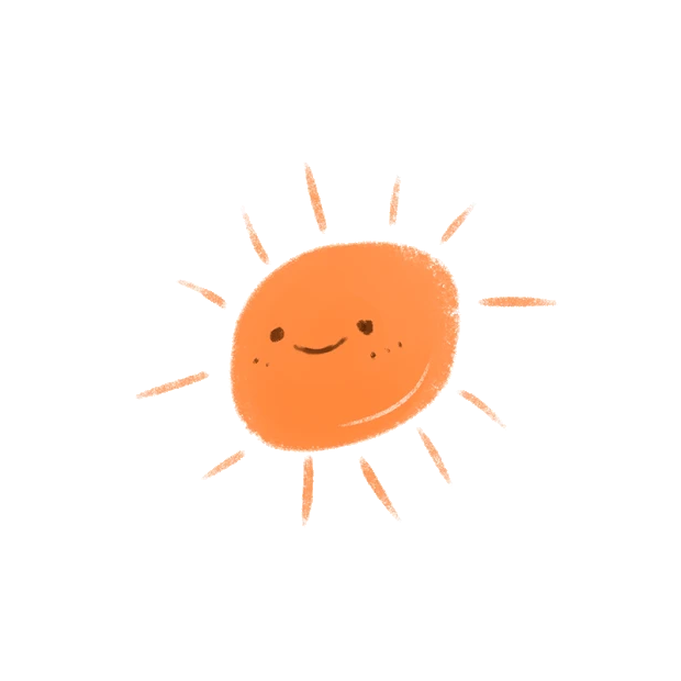 可爱太阳喜悦手绘卡通橘色贴纸vloggif图素材