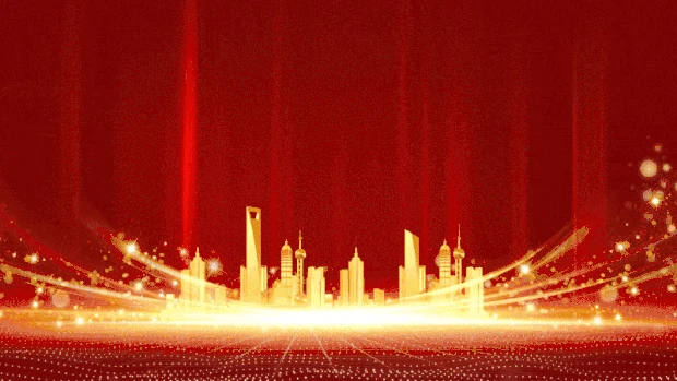 商务大气红色城市粒子光效周年庆典视频背景gif图素材