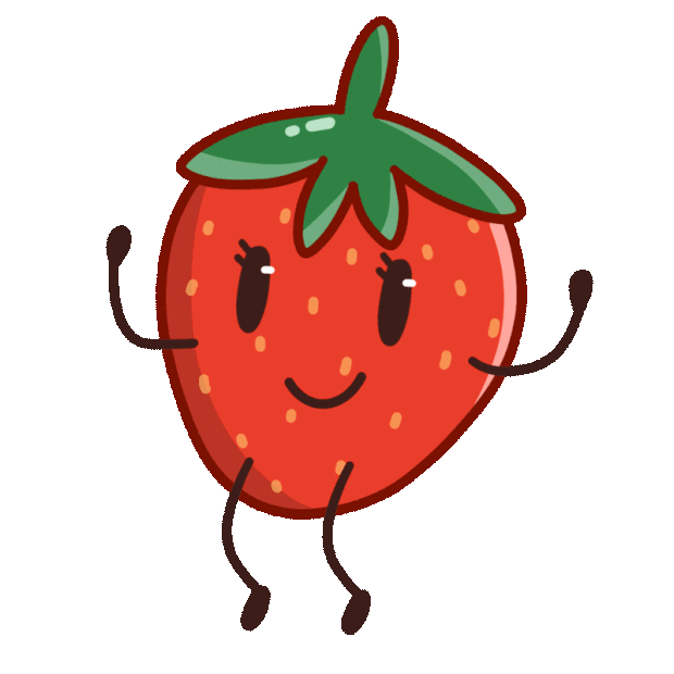 水果草莓可爱跳舞卡通手绘红色贴纸gif图素材
