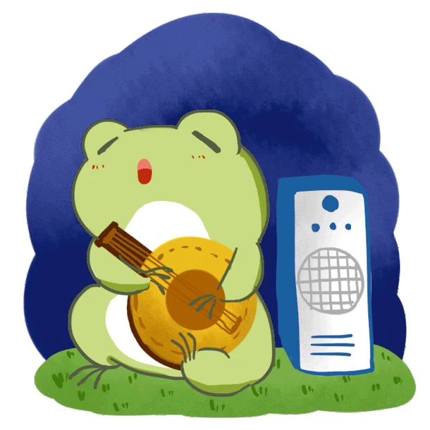夏天立夏可爱小青蛙弹琴唱歌卡通gif图素材