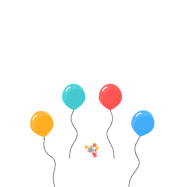 庆祝气球卡通漂浮gif图素材