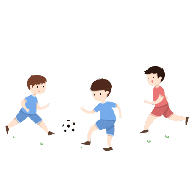 学生踢足球运动卡通gif图素材