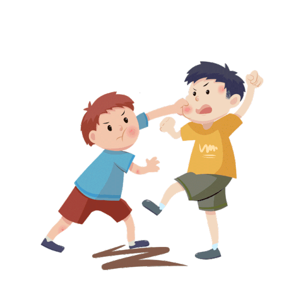 小孩打架小学生斗殴卡通gif图素材