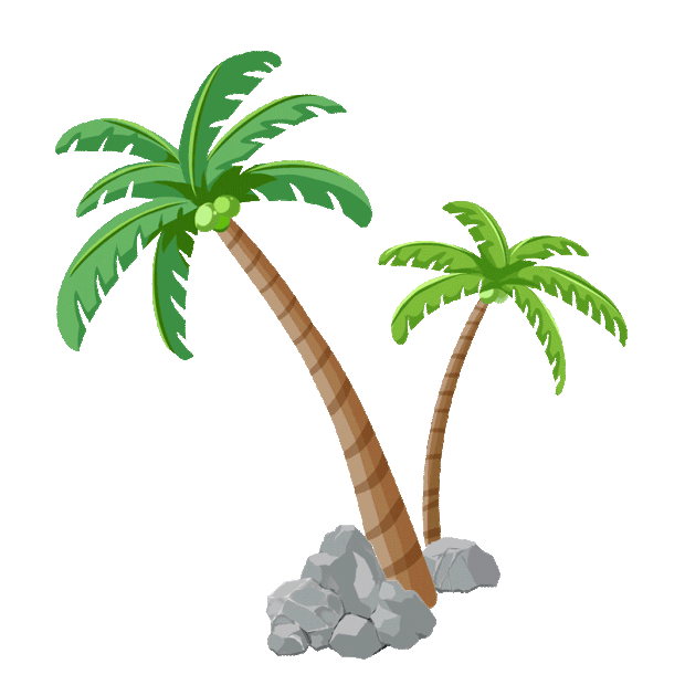 旅游旅行假期出行绿色热带植物椰子树植物装饰卡通gif图素材