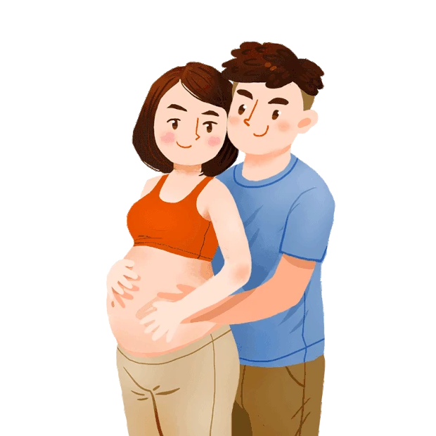 家庭孕妇孕妈老公怀孕胎教摸肚子gif图素材