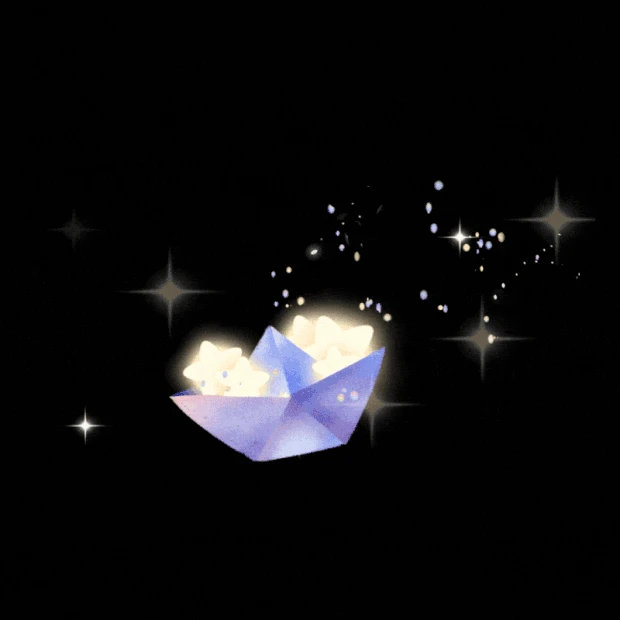 儿童节纸船星星星光浪漫唯美童趣梦幻紫色gif图素材