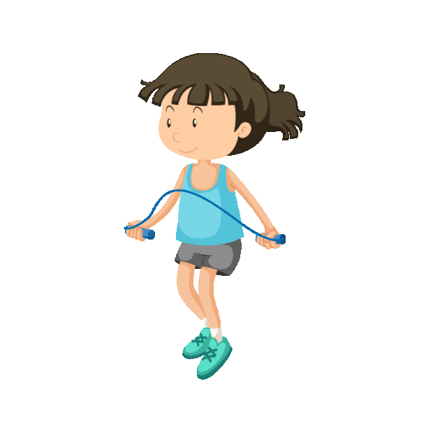 健身运动跳绳小女孩卡通gif图素材