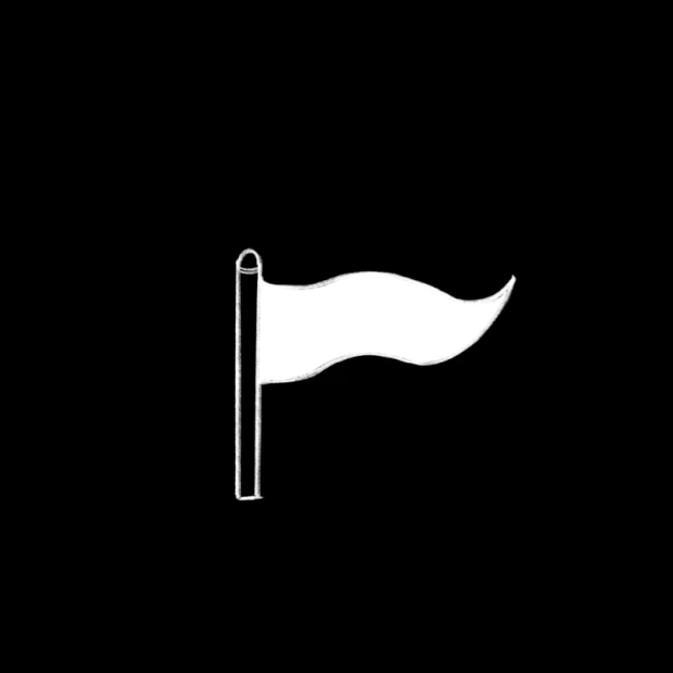 手绘线条白旗旗子标记飘动gif图素材