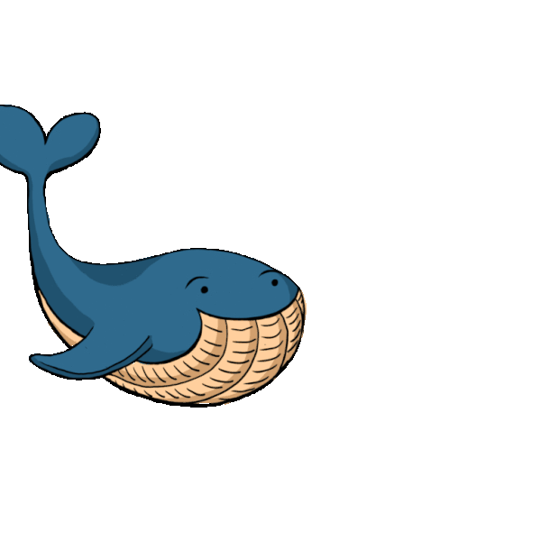 海洋生物动物蓝鲸鱼喷水手绘gif图素材