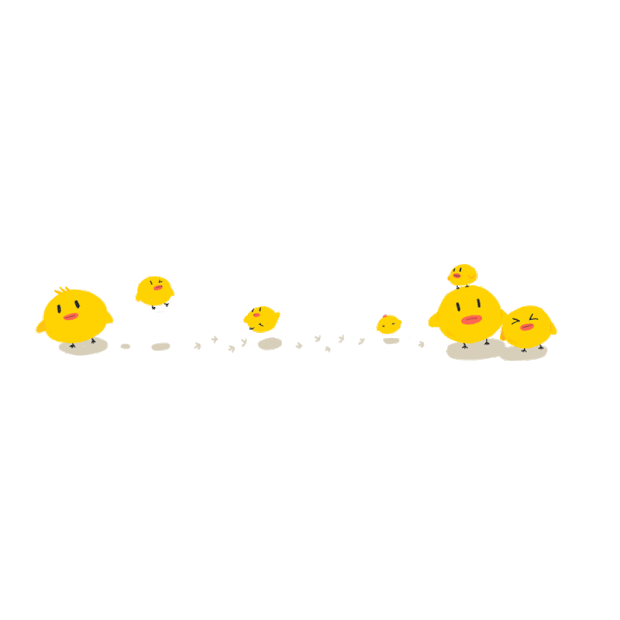 小鸡分割线动物跳跃摇摆卡通黄色新媒体公众号gif图素材