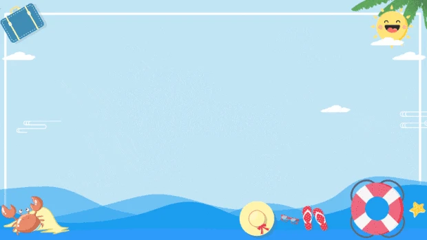 夏天大海海面旅游度假蓝天白云卡通蓝色视频背景gif图素材