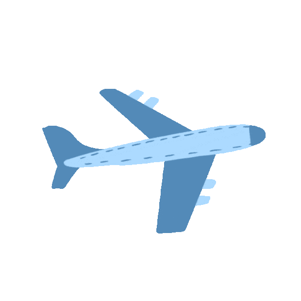 vlog贴纸卡通蓝色飞机飞行旅游旅行gif图素材