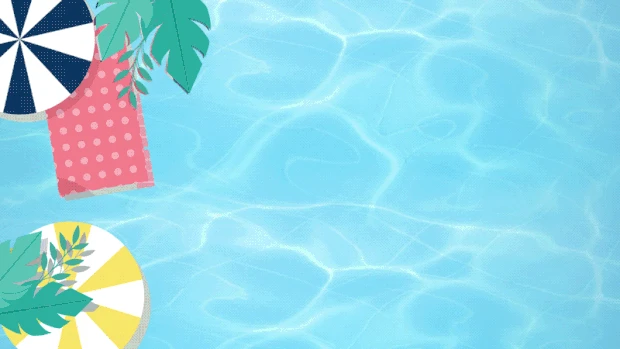 夏天旅游水上乐园泳池清新简约蓝色视频背景gif图素材