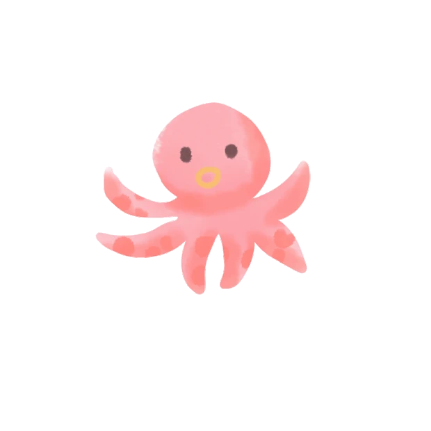 动物童趣海洋生物可爱小章鱼粉色gif图素材