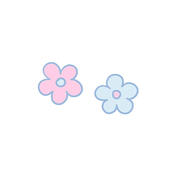 花朵花小花粉色蓝色贴纸vloggif图素材