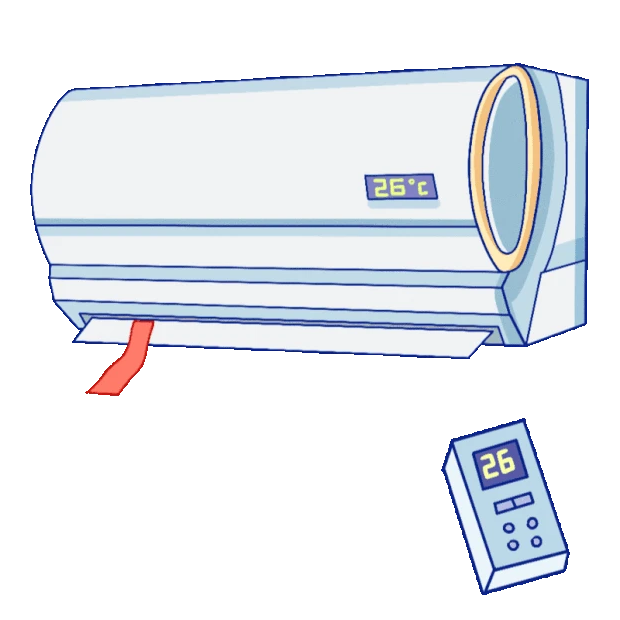 夏天壁挂空调遥控器冷气家电大暑三伏天gif图素材