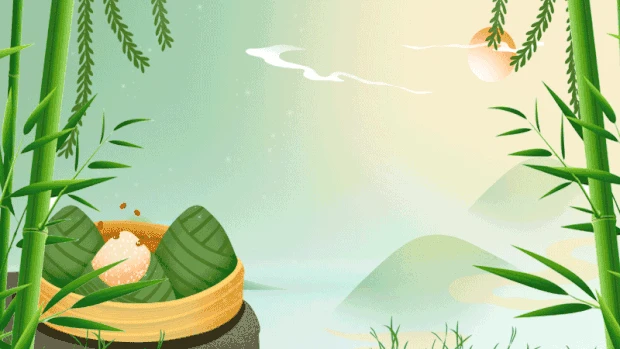 端午节端午粽子竹子山水绿色视频背景gif图素材