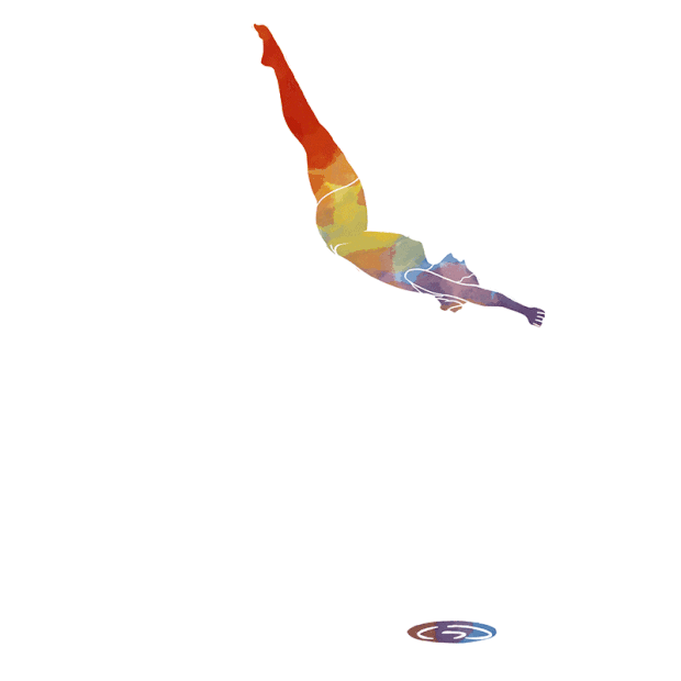 运动员跳水运动水彩gif图素材