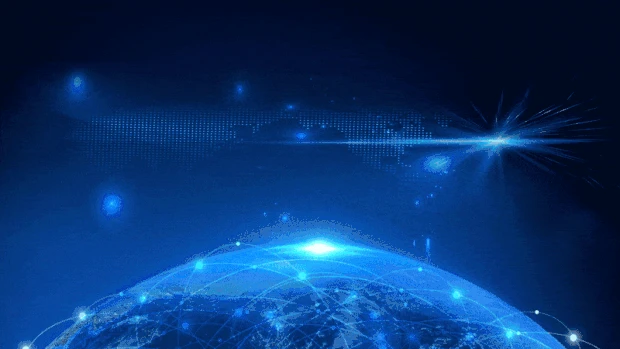 商务科技光效点线球体蓝色视频背景gif图素材