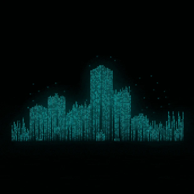 科技创意蓝色粒子城市数据gif图素材