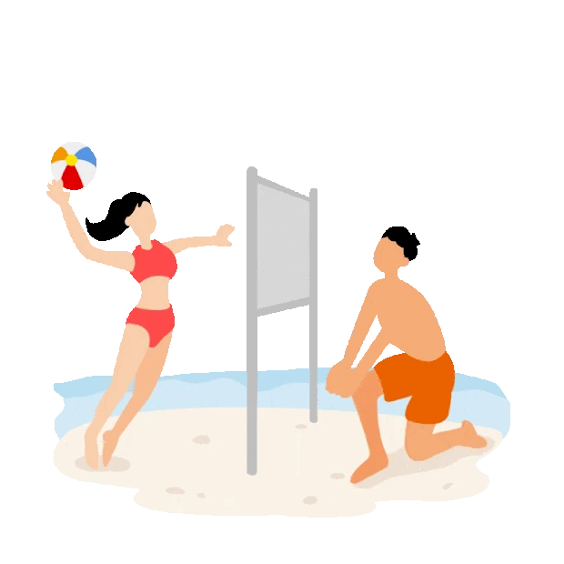 夏天运动比赛沙滩海边打排球沙滩 排球gif图素材
