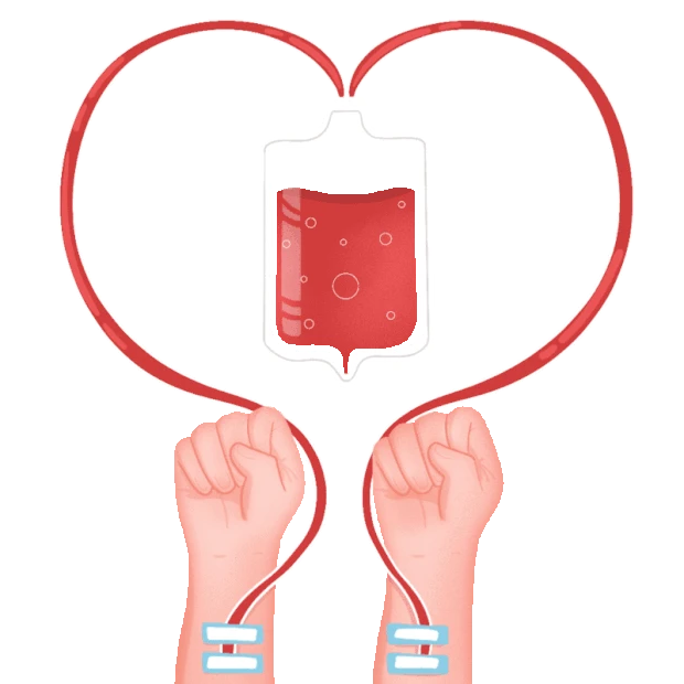 公益活动志愿者抽血献血红色gif图素材
