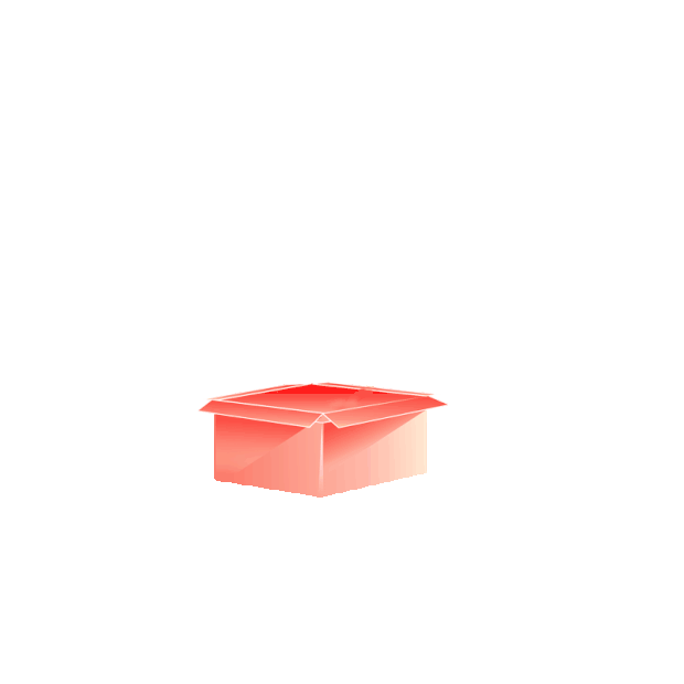 618电商促销包装盒礼盒发射彩带礼物礼券红包gif图素材