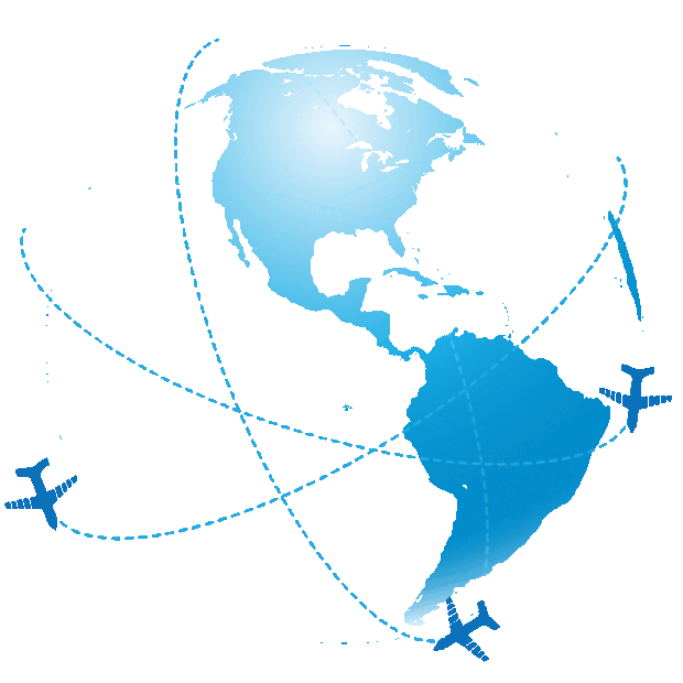 科技蓝色商务环球飞机旅行旅游航线商务gif图素材