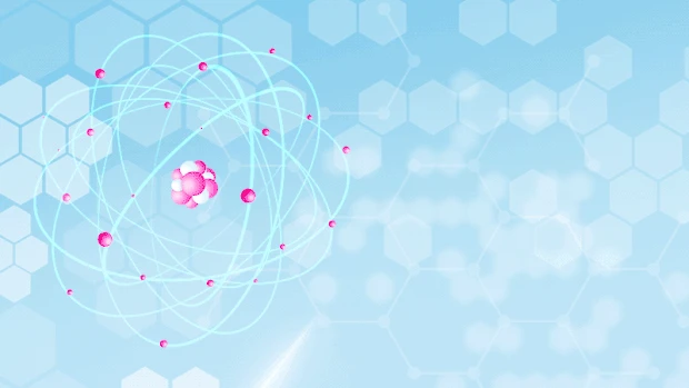 医疗生物科技研究原子分子结构旋转蓝色视频背景gif图素材
