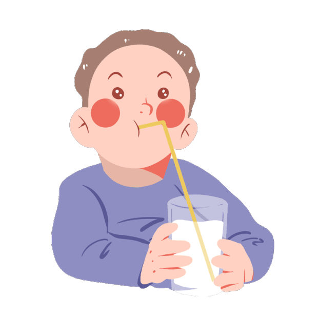 饮料食物人物可爱男孩子喝牛奶gif图素材
