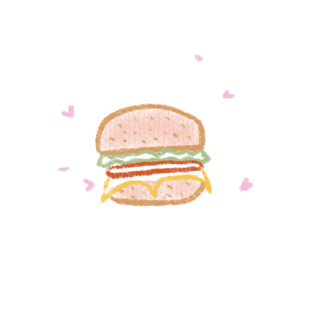 食物美食汉堡手绘涂鸦贴纸gif图素材
