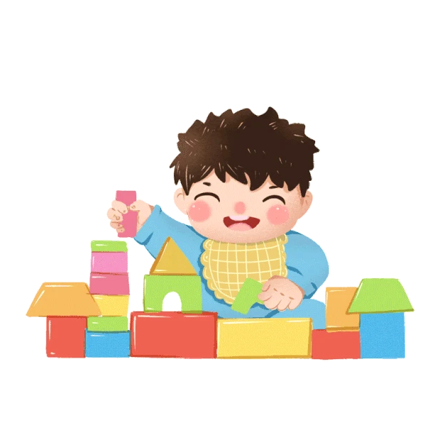 六一儿童节61搭积木婴儿玩具gif图素材