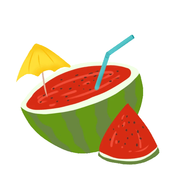 夏天食物水果西瓜消暑卡通gif图素材