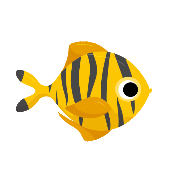 海洋生物鱼类鱼黄色花纹卡通gif图素材